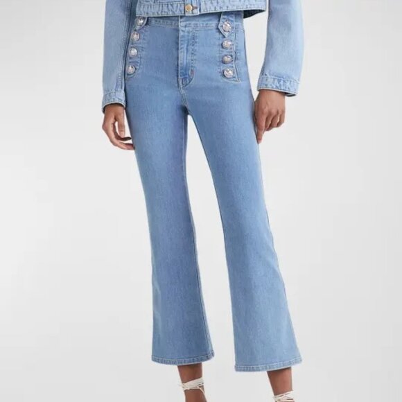 Derek Lam 10 Crosby Robertson Flare Denim Sailor Jeans Wm Size 27 NWT LAST PAIR - Picture 2 of 11